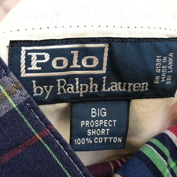 Polo Ralph Lauren Mens Prospect Shorts Size 52 Big Plaid Casual Retro - Picture 3 of 11